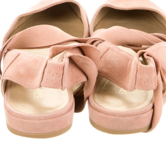 Stuart Weitzman Pink Suede Flats with Bow - Picture 4 of 6